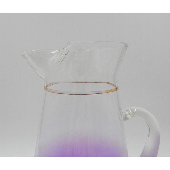 Blendo West Virginia Glass Lemonade Pitcher Frosted Lavender Glass 11.5 Inches - Picture 5 of 12